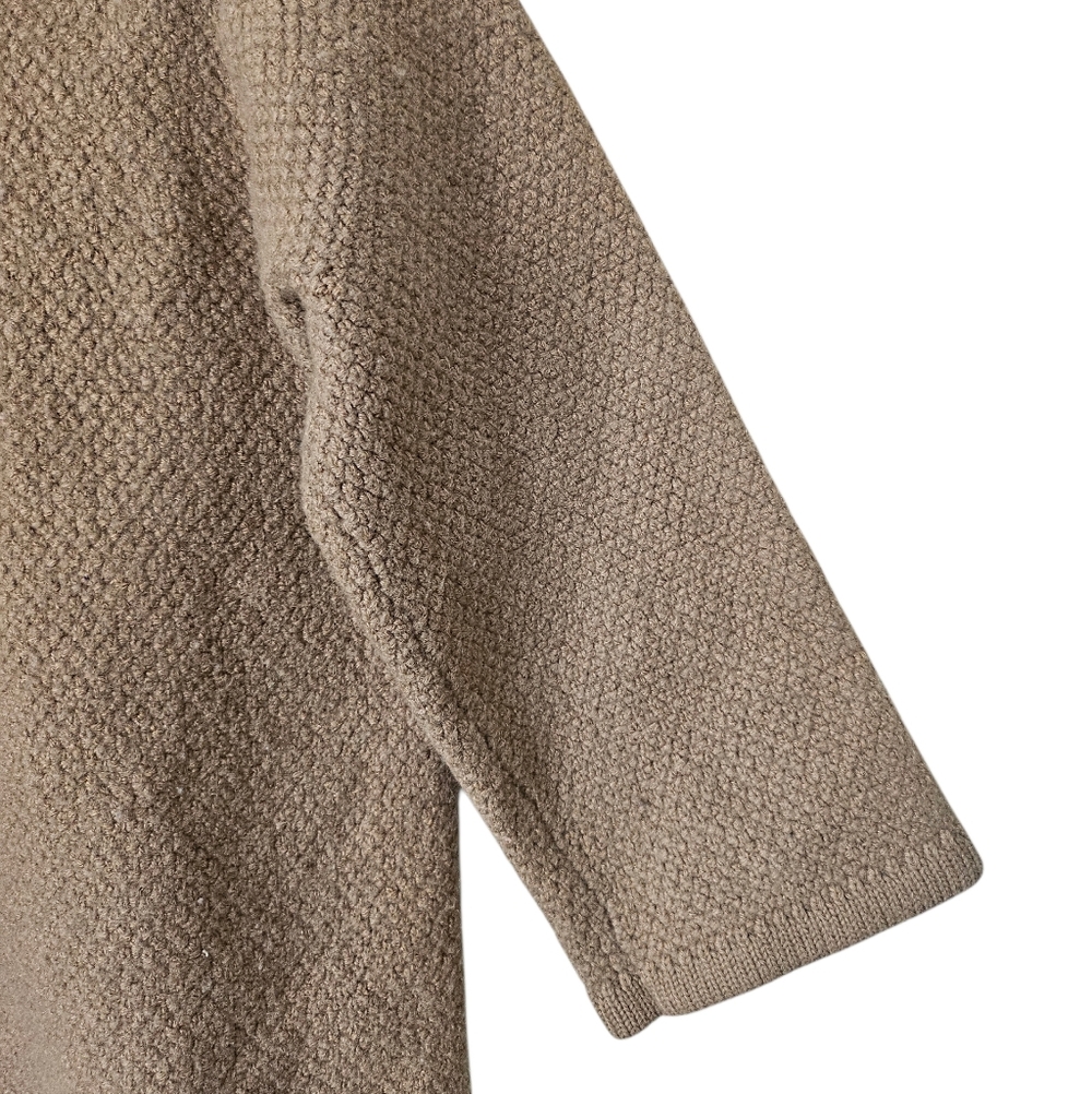 Boden Girls Wool Cotton Blend Tan Textured Knit Cozy Sweater, Size 4 - Picture 4 of 7